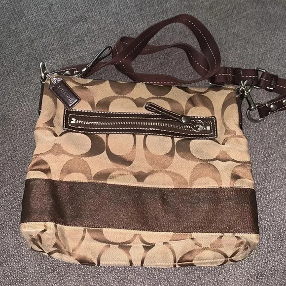 Coach Signature Brown Shoulder Logo Handbag - Picture 4 of 7